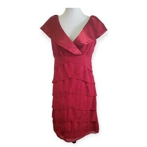 K. Jordan pleated red dress cocktail party size 4 NWOT